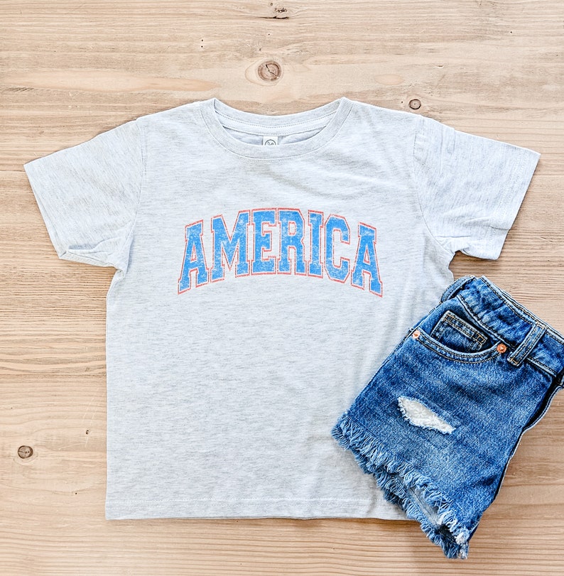 AMERICA Distressed Graphic Tee Infant Toddler Youth Fourth of July image 4