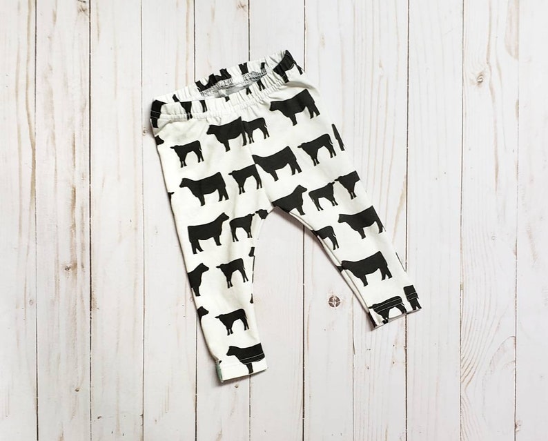 Cow Leggings or Joggers Baby Pants Pink Cow Grey Cow | Etsy