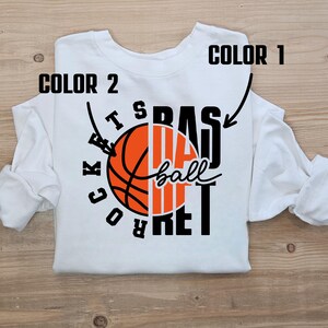 Camiseta o sudadera de baloncesto del equipo personalizada. Talla para adultos. Espíritu Escolar personalizable.