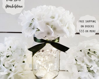 Mason Jar Centerpiece, Mason Jars, Fairy Lights, Mason Jar, Lantern, Lanterns, Mason Jar Decor, Wedding Centerpiece, Wedding Table Decor