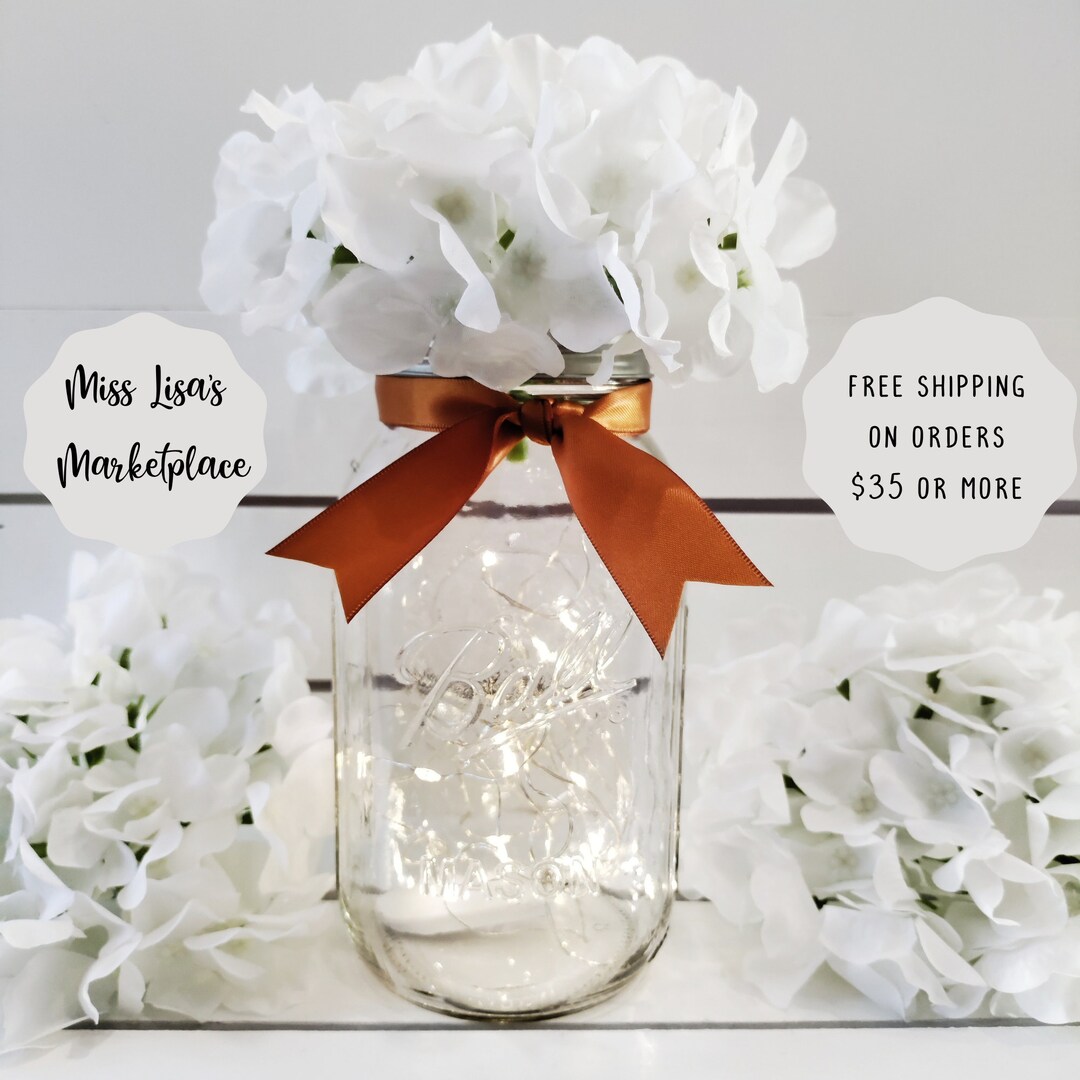 Mason Jar Centerpiece, Fairy Light, Mason Jar, Mason Jars, Luminaries