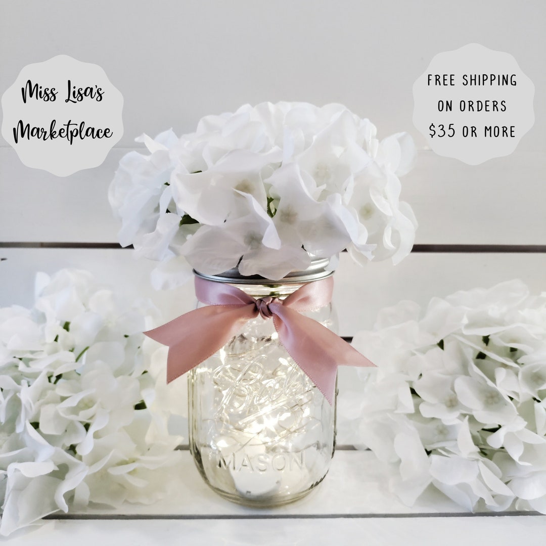 Mason Jar Centerpiece, String Lights, Mason Jar, Mason Jars, Luminaries