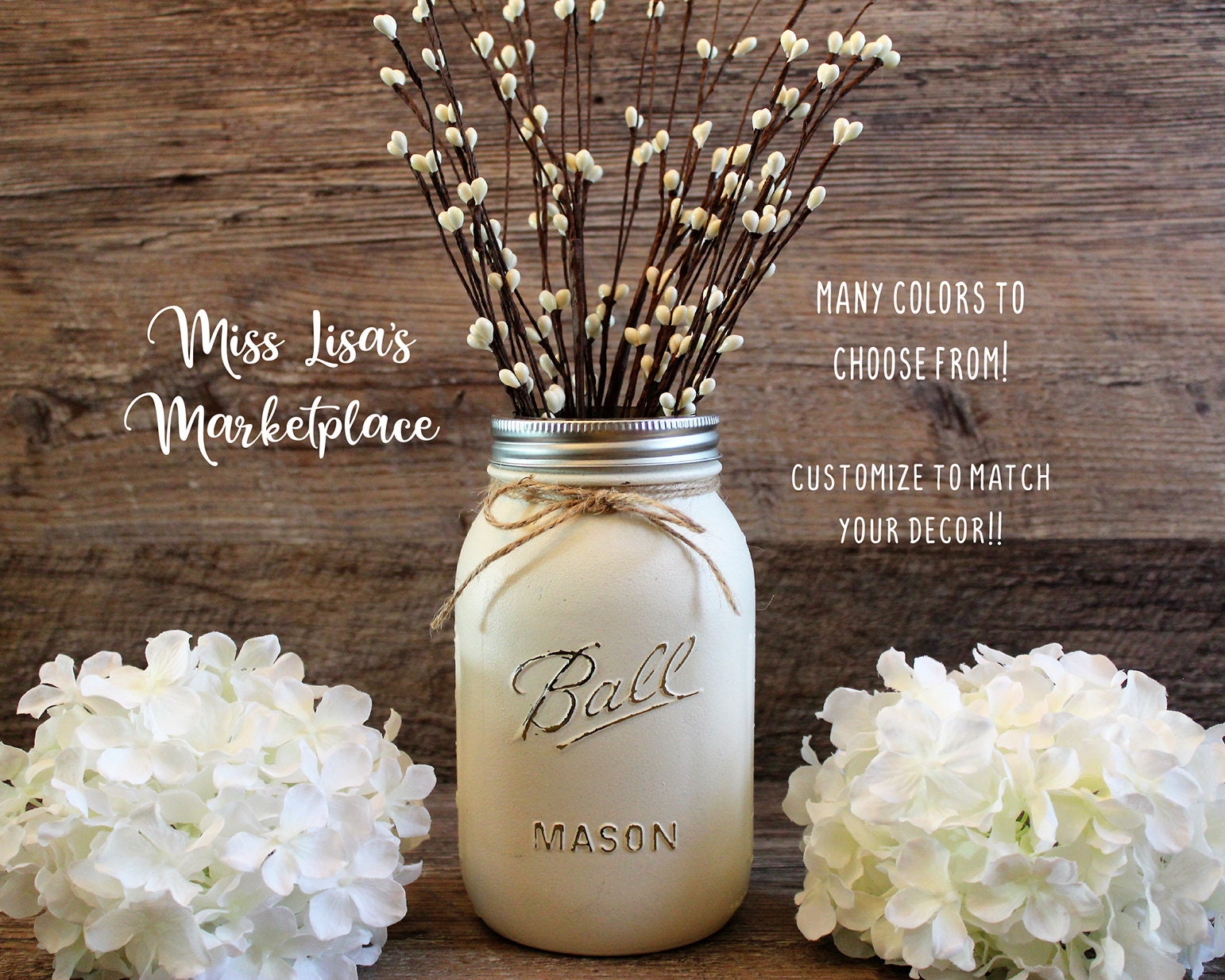 Mason Jar Decor Painted Mason Jar Mason Jar Table Decor Etsy