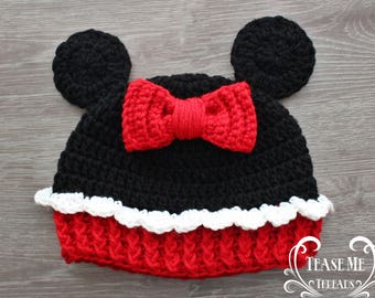 Minnie Mouse Cupcake Crochet Hat _ Disney Minnie Mouse Beanie