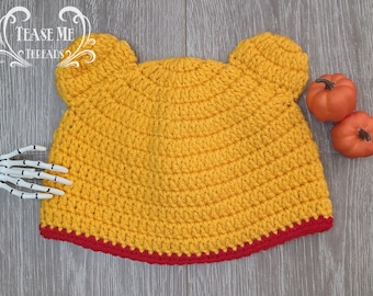 Winnie The Pooh Crochet Hat _ Pooh Bear hat Costume