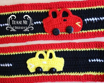 Car Crochet Scarf_ Race Track Scarf