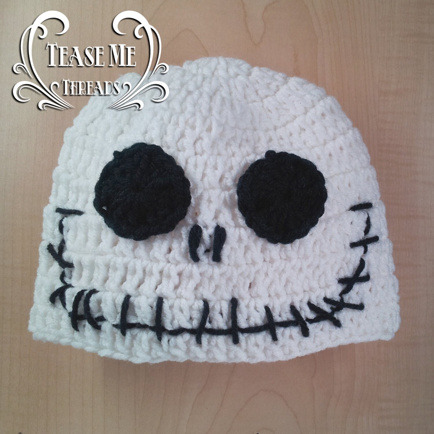 Jack Skellington Crochet Beanie. Disney Costume Hat Etsy