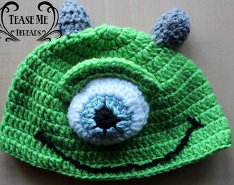 Mike Wazowski Crochet Beanie_Disney Inspired Monsters Inc Mike Hat