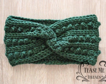 Snowball Adult Crochet Headband_ Crochet Winter Earwarmer