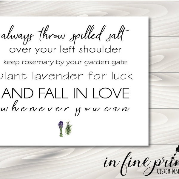 Downloadable Print - Always Throw Spilled Salt... - Practical Magic Quote - Movie Quote