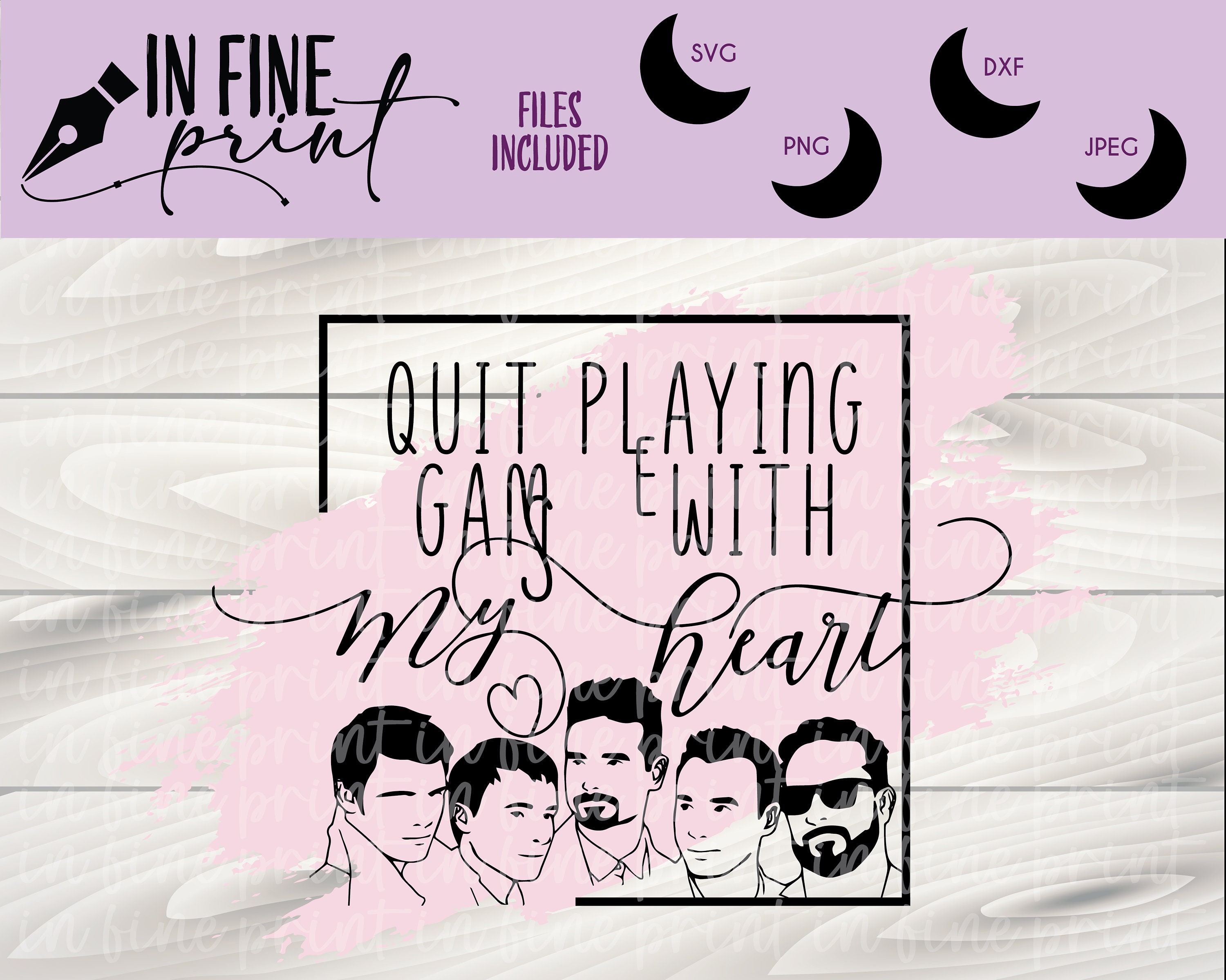 Quit Playing Games With My Heart // BSB Funny Valentines Day SVG PNG //  Backstreet Boys Lyric Quote