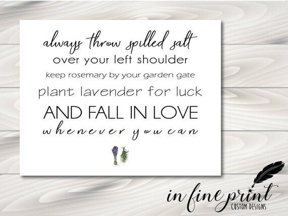 Practical Magic Salt Quote Downloadable Print Always Throw Spilled Salt... Practical | Etsy