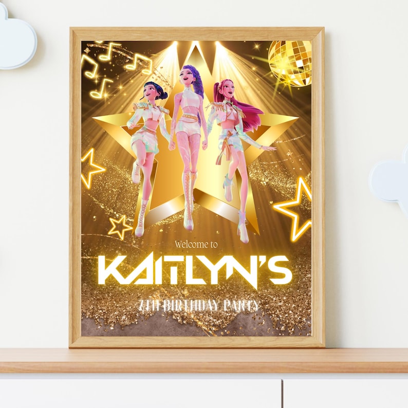 Kpop Demon Hunter Welcome Board | Golden Huntrix Printable | Editable ...