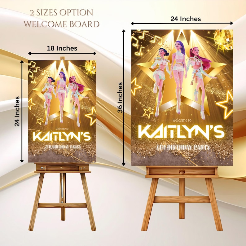 Kpop Demon Hunter Welcome Board | Golden Huntrix Printable | Editable ...