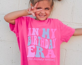 In My 8th Birthday Era, Kids Birthday Shirt, Retro 8th Birthday Girl Shirt, Cute Kids Birthday Outfit, Shirt for Eighth Bday, Youth Shirt