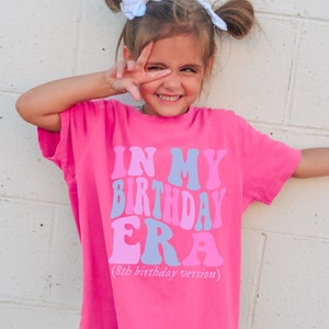 In My 8th Birthday Era, Kids Birthday Shirt, Retro 8th Birthday Girl Shirt, Cute Kids Birthday Outfit, Shirt for Eighth Bday, Youth Shirt