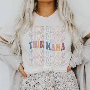 Twin Mom Shirt for Mother&#39;s Day Gift, Twin Mama TShirt for Mom, Cute Gift for Twin Mama, Mom of Twins T-Shirt for Mothers Day Gift for Mom