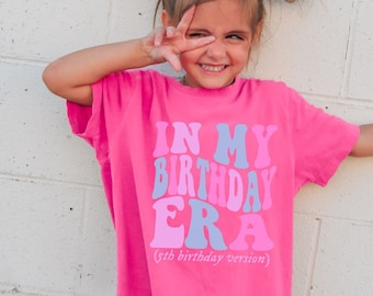 In My 5th Birthday Era, Kids Birthday Shirt, Retro 5th Birthday Girl Shirt, Cute Kids Birthday Outfit, Shirt for Fifth Bday, Youth Shirt