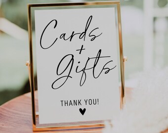 Cards and Gifts Sign Printable | Modern Minimalist Wedding Sign | Boho Cards and Gifts Sign | Bridal Shower Gift Sign | Baby Shower Sign