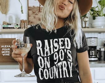 Raised on 90s Country Shirt, Vintage 90s Country Tee, Western TShirt, Country Music Lover Shirt, Country Concert Tee, Distressed