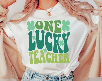 St Patricks Teacher Shirt, Lucky Teacher Shirt, St Pattys Gift for Teacher, Retro Teacher Shirt, St Patricks Outfit for Teacher