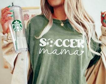 Comfort Colors Soccer Mom Shirt, Soccer Mom Tee, Soccer Mama Shirt, Game Day Shirt, Soccer Mom Outfit, Retro Soccer Shirt