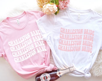 Charleston Bachelorette Shirts, Retro Charleston Bride Shirt, Southern Bachelorette Tees, Charleston Girls Trip Shirts