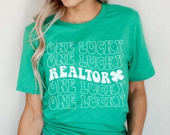 St Patricks Realtor Shirt, Lucky Realtor, St. Patty's Day Shirt, Retro Realtor Tee, Real Estate Agent Outfit for St Pattys