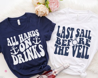 Nautical Bachelorette Party Shirts, Last Sail Before the Veil, Nauti Bachelorette, Retro Bachelorette Shirts, Beach Bachelorette