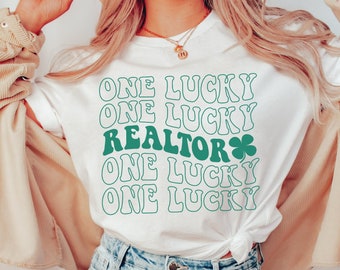St Patricks Realtor Shirt, Lucky Realtor, St. Patty's Day Shirt, Retro Realtor Tee, Real Estate Agent Outfit for St Pattys