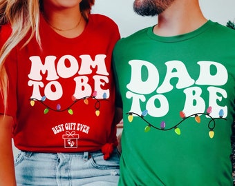Christmas Pregnancy Announcement, Couples Christmas Pregnancy Announcement Shirts, Christmas Baby Reveal, Holiday Baby Announcement