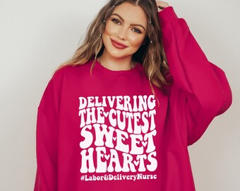 Labor and Delivery Valentine's Day Shirt, Retro L&D Valentine Shirt, Labor and Delivery Tech Shirt, OB Nurse Sweatshirt, Funny Nurse Gift