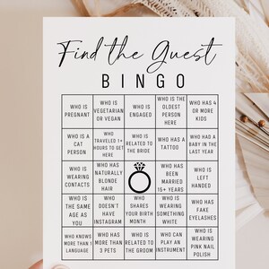 Juego de despedida de soltera de bingo / Juego de despedida de soltera moderno / Bingo de bodas / Descarga digital