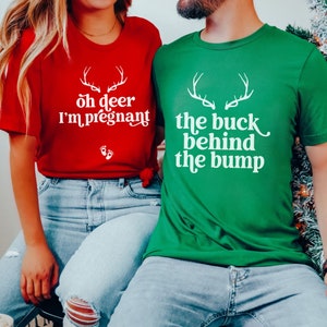 Christmas Pregnancy Announcement, Funny Couples Pregnancy Announcement Shirts, Christmas Baby Reveal, Funny Holiday Baby Announcement