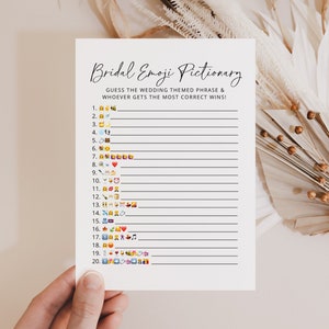 Bridal Shower Game | Bridal Emoji Game | Bachelorette Party Game | Printable Bridal Shower Games