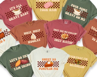 Family Thanksgiving Shirts Funny Thanksgiving Party Group Shirts Matching Thanksgiving T-Shirts Friendsgiving Group Shirts Comfort Colors