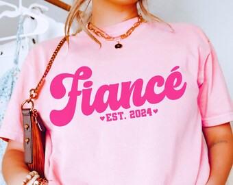 Valentines Day Engagement Shirt, Valentines Proposal, Retro Fiance Tee, Engagement Gift, Gift for Fiance, Newly Engaged Tee, Comfort Colors