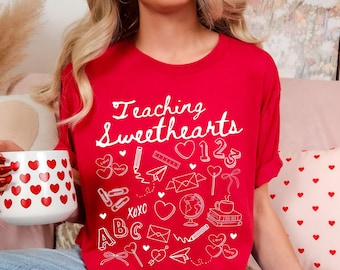 Chemise de professeur de la Saint-Valentin enseignant amoureux enseignant t-shirt de la Saint-Valentin enseignant du primaire cadeau pour enseignant personnel de l'école
