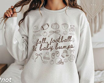 Sudadera de embarazo de otoño Sudadera de cuello redondo de embarazo de fútbol Anuncio de bebé de otoño Sudadera de embarazo para amantes del fútbol Conjunto de maternidad de otoño