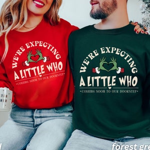 Couples Pregnancy Announcement, Funny Christmas Pregnancy Announcement Shirt, Couples Matching Sweatshirts, Baby Announcement, Baby Reveal