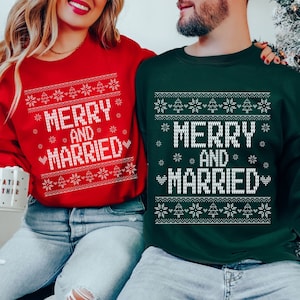 First married christmas sweater sales