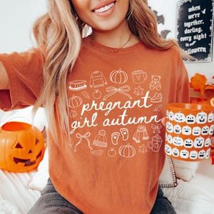 Fall Pregnancy Announcement Shirt, Cute Pregnancy Tee, Pregnant Girl Autumn, Fall Baby Announcement, New Mom to Be Shirt, Comfort Colors