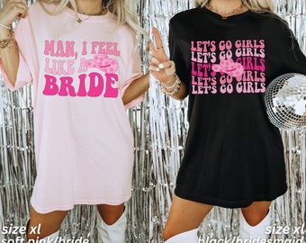 Nashville Bachelorette Shirts, Cowgirl Bachelorette, Retro Country Bachelorette Party Shirts, Funny Bach Party, Man I Feel Like A Bride