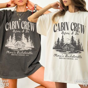 Custom Bachelorette Party Shirts Cabin Crew Camping Bachelorette Mountain Bride Hiking Outdoorsy Bridal Party Tees Comfort Colors bild 3