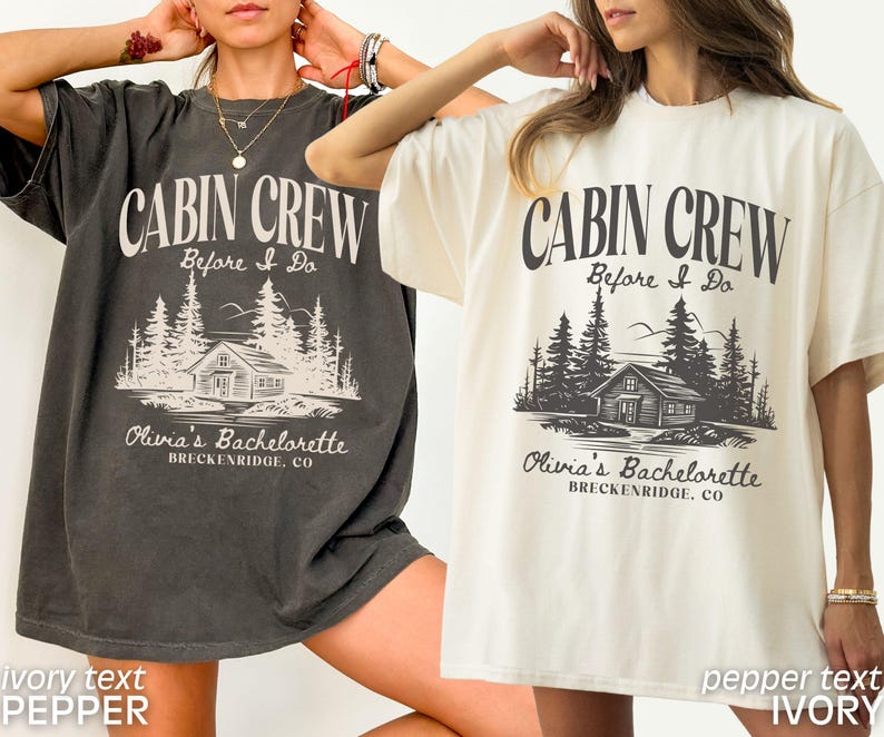 Custom Bachelorette Party Shirts Cabin Crew Camping Bachelorette Mountain Bride Hiking Outdoorsy Bridal Party Tees Comfort Colors bild 3