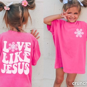 Retro Love Like Jesus Shirt, Cute Youth Jesus Shirt, Christian Shirt for Kids, Comfort Colors
