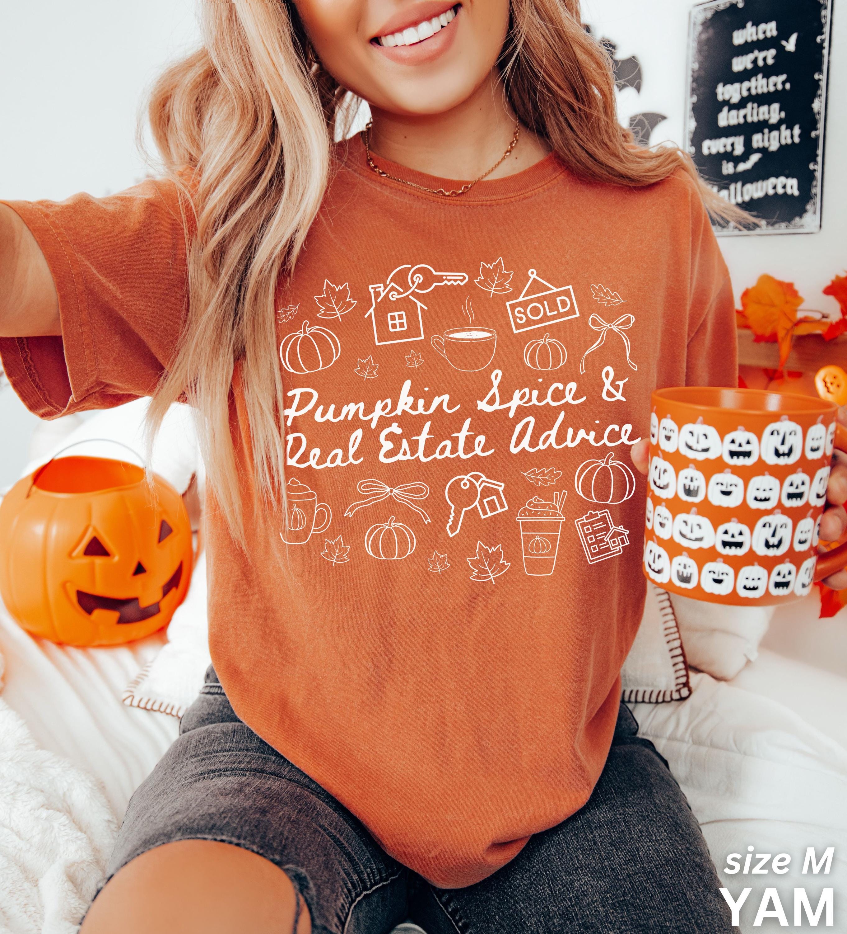 Real Estate Halloween Shirt Comfort Colors Real Estate Agent Tee Pumpkin Spice Real Estate Advice Gift for Realtor Funny Fall Realtor Shirt