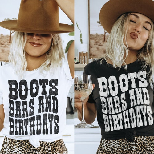 Nashville Birthday Shirts, Boots Bars and Birthdays, Group Birthday Shirts, Nashville Girls Vacation, Western Birthday Outfits