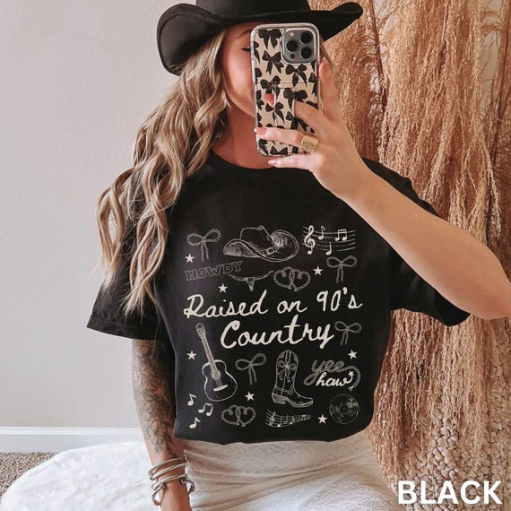 Raised on 90s Country Shirt, Coquette 90's Country Shirt, Nashville Shirt, Country Music Lover Tee, Country Concert Tee, Southern Girl Shirt