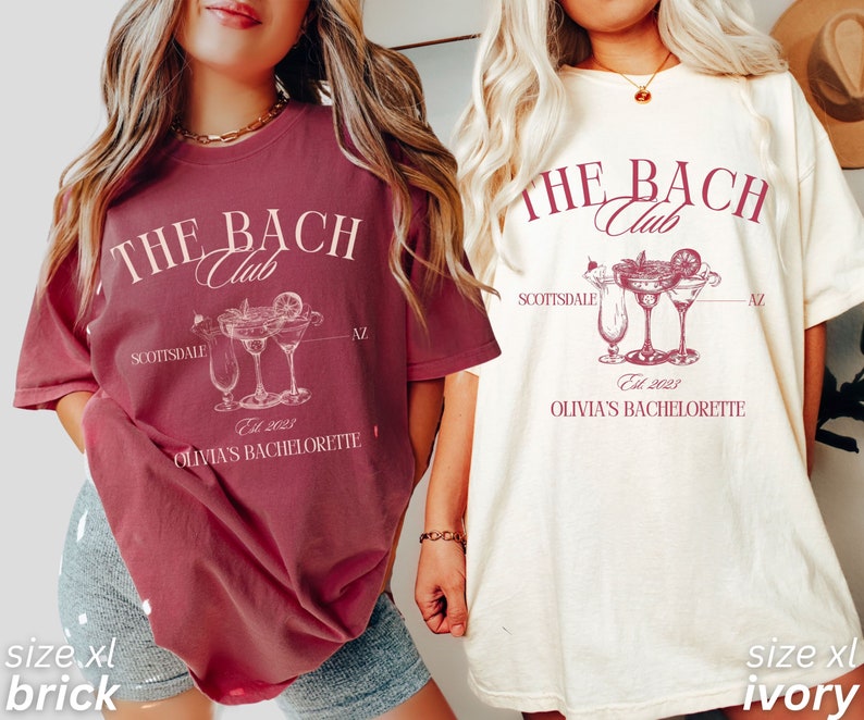 Bachelorette Party Shirts, The Bach Club Bachelorette Shirts, Custom Bachelorette Shirts, Personalized Luxury Bachelorette, Social Club Bach Brick